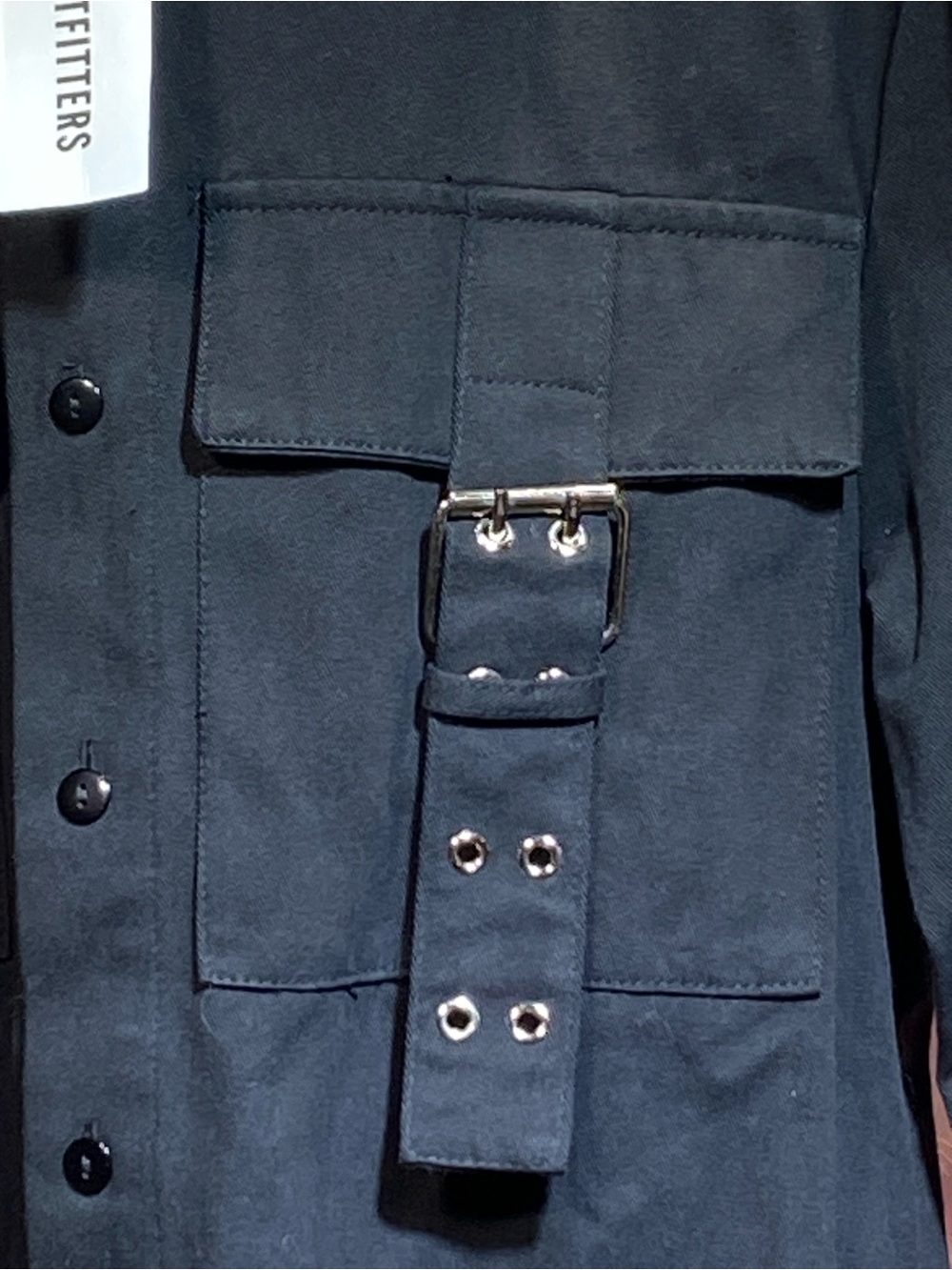 Urban Outfitters Black Buckle-Detail Shirt Jacket - Picture 5 of 10